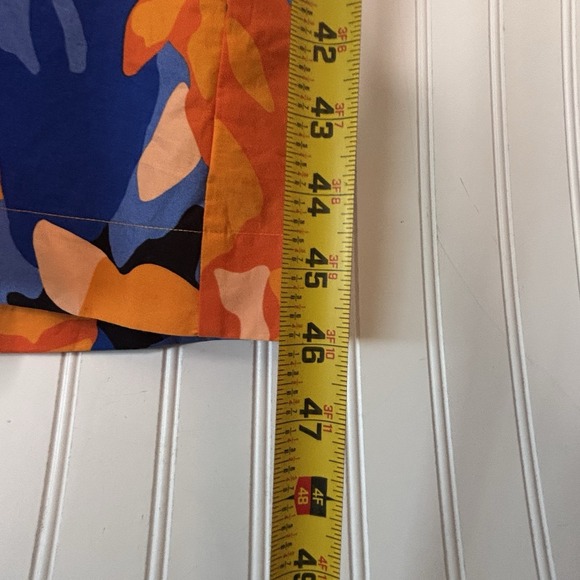 Tabitha Brown Dress 2  Midi Blue Orange Tropical Abstract Floral Pocket - Picture 11 of 11